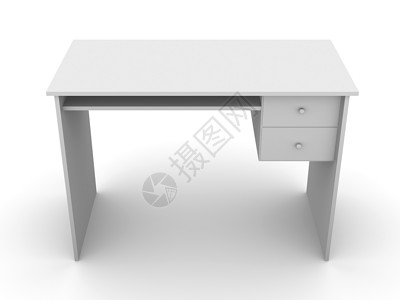 简单桌面职场桌子白色家具抽屉办公室公司背景图片