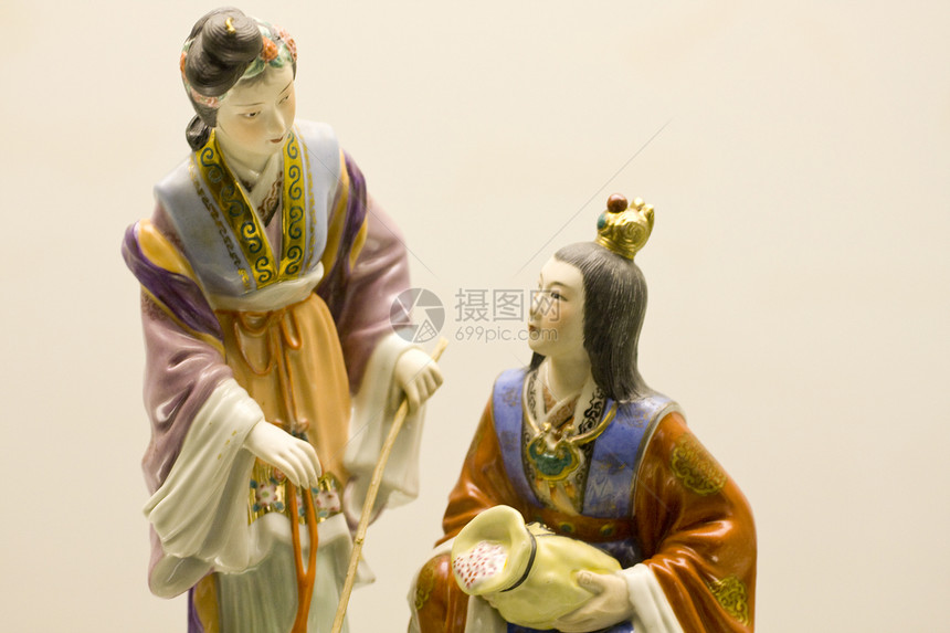 中国陶器男人将军雕像王朝棕色女士旅游历史大地团队图片