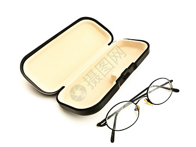 眼镜和眼镜箱验光光学眼科背景图片