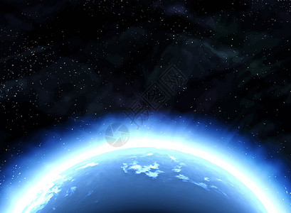 空间中的地球行星气氛星系星星背景图片