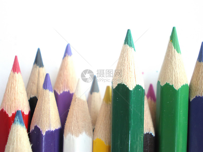 彩色铅笔圆形绘画圆圈爱好工具幼儿园木头补给品白色蜡笔图片