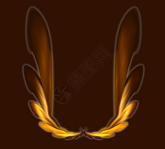 火焰翅膀翅膀光环丝绸火焰力量黄色羽毛轮缘螺旋运动墙纸背景