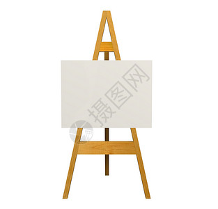 简化木头插图油漆艺术品空白白色艺术帆布画架艺术家背景图片