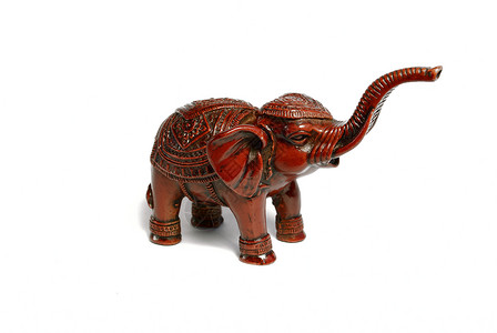 红陶大象红色厚皮塑像雕塑白色动物玩具背景图片