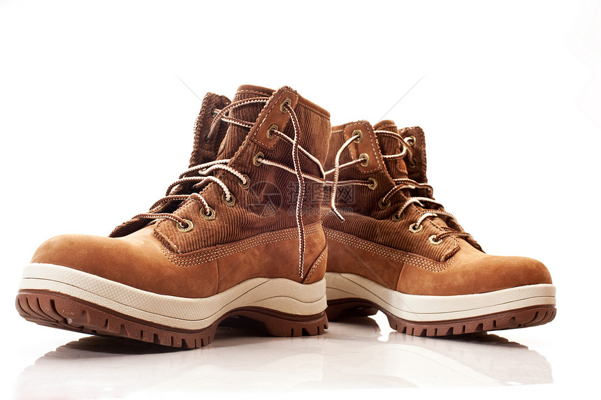 冬季鞋鞋带字符串棕色图片