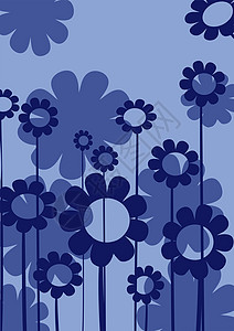 蓝花层构成海报插图蓝色卡片风格包装装饰光盘背景图片