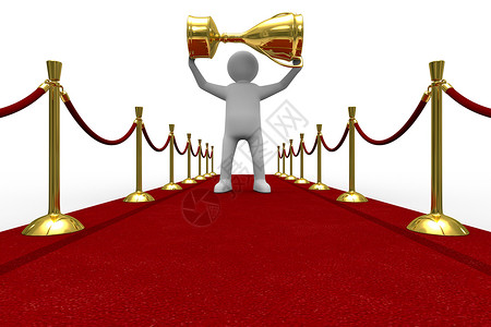 白色背景的红地毯 孤立的 3D 图像名声成就荣耀辉光绳索宴请领导者领导成功竞争背景图片