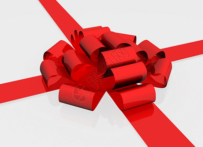 礼物礼拜圣诞礼物领结水平白色盒子红色背景图片