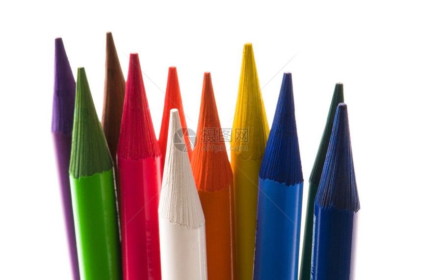 收藏彩色铅笔绘画团体工具孩子教育调色板幼儿园橙子窗饰彩虹图片