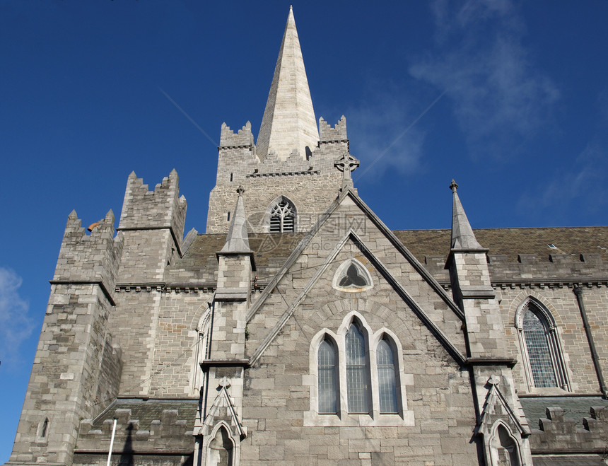 都柏林基督教会蓝色教会建筑宗教天空建筑学图片