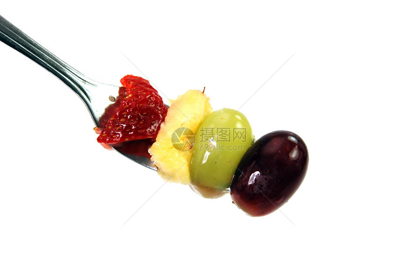 叉口孤立的水果图片