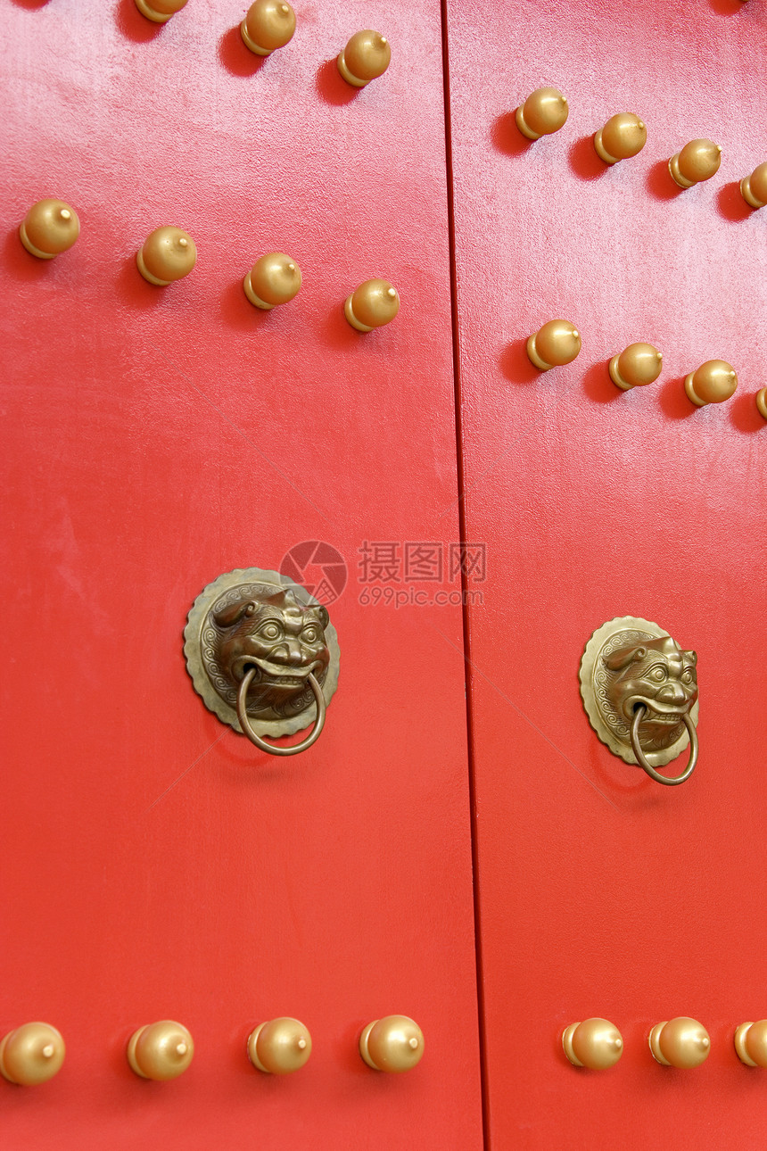 中华庙门旅行历史文化佛教徒入口信仰看门人遗产宗教红色图片