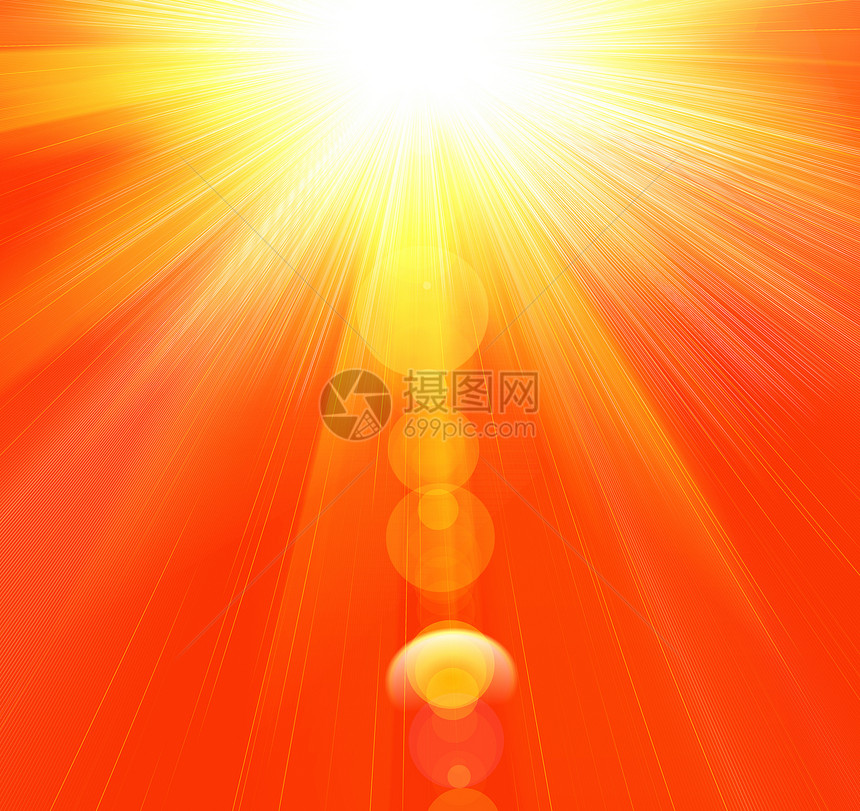 炎热的夏日阳光晴天日落红色插图辉光射线太阳橙子黄色天空图片