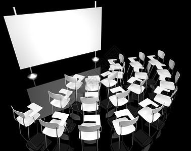 课堂教室黑板学校椅子大厅会议黑色白色背景图片