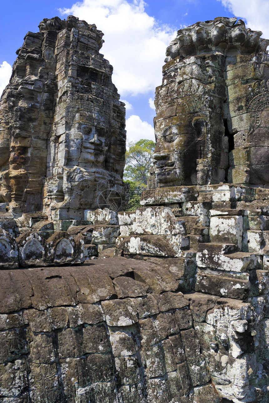 柬埔寨吴哥托姆建筑崇拜文化建筑学旅游寺庙雕刻旅行废墟雕塑图片