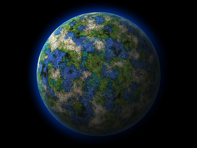 抽象行星地理世界蓝色绿色地形插图土地天文学全球圆圈背景图片