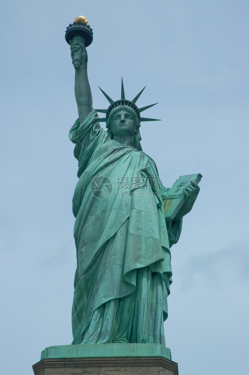 自由宣言组织地标蓝色雕塑女士雕像绿色旅行纪念碑图片