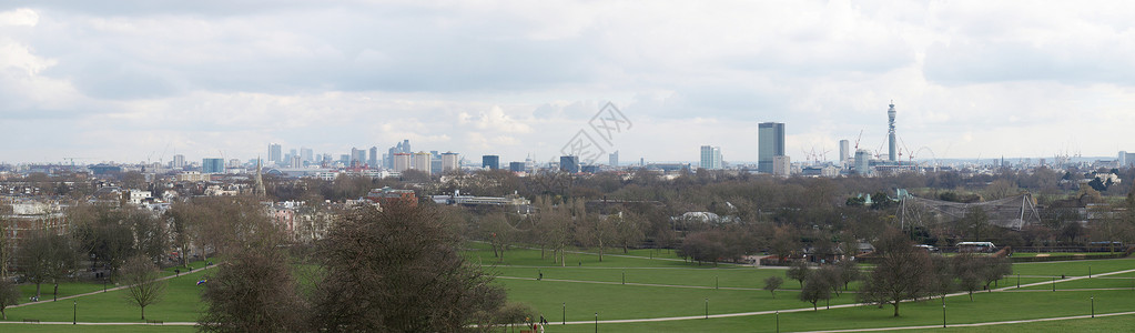 伦敦全景城市爬坡天际地标地平线背景图片