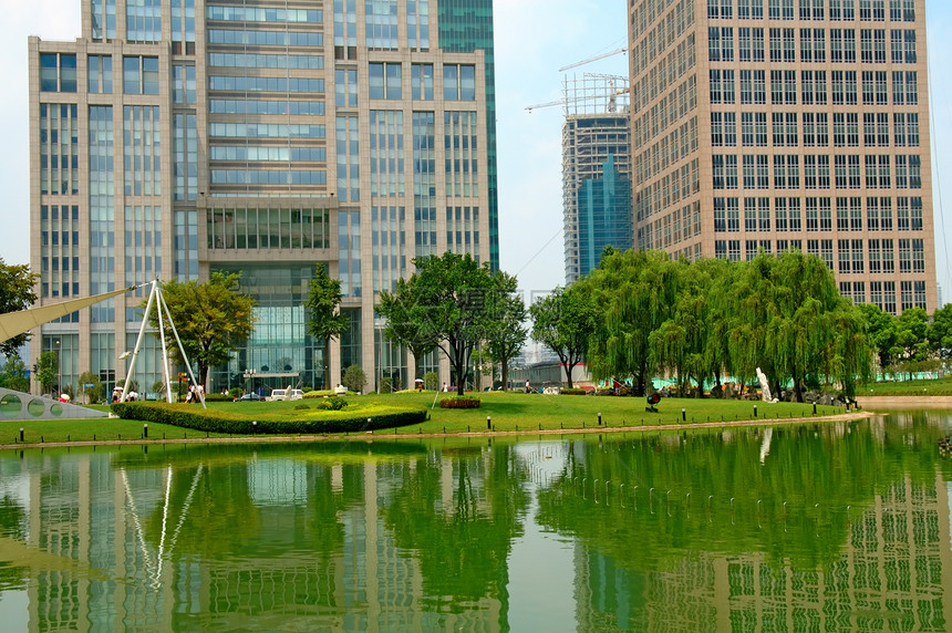 上海摩天大厦地标建筑学商业远景反射景观办公室玻璃经济学大都市图片