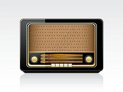 中继无线电台棕色黑色收音机频率海浪木头唱歌技术波浪白色背景图片