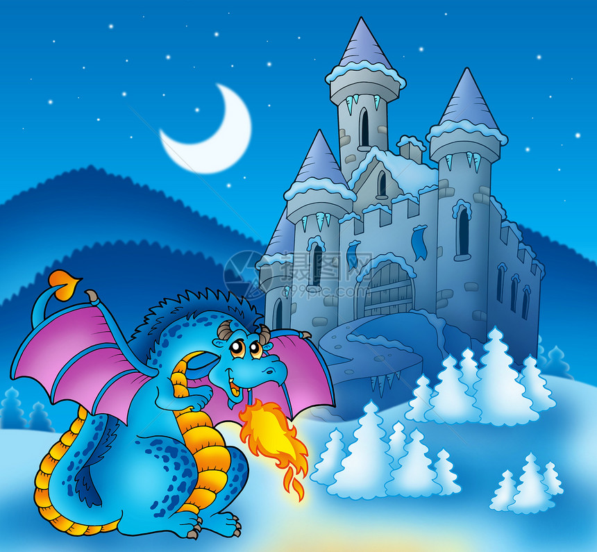 大蓝龙和冬城堡图片