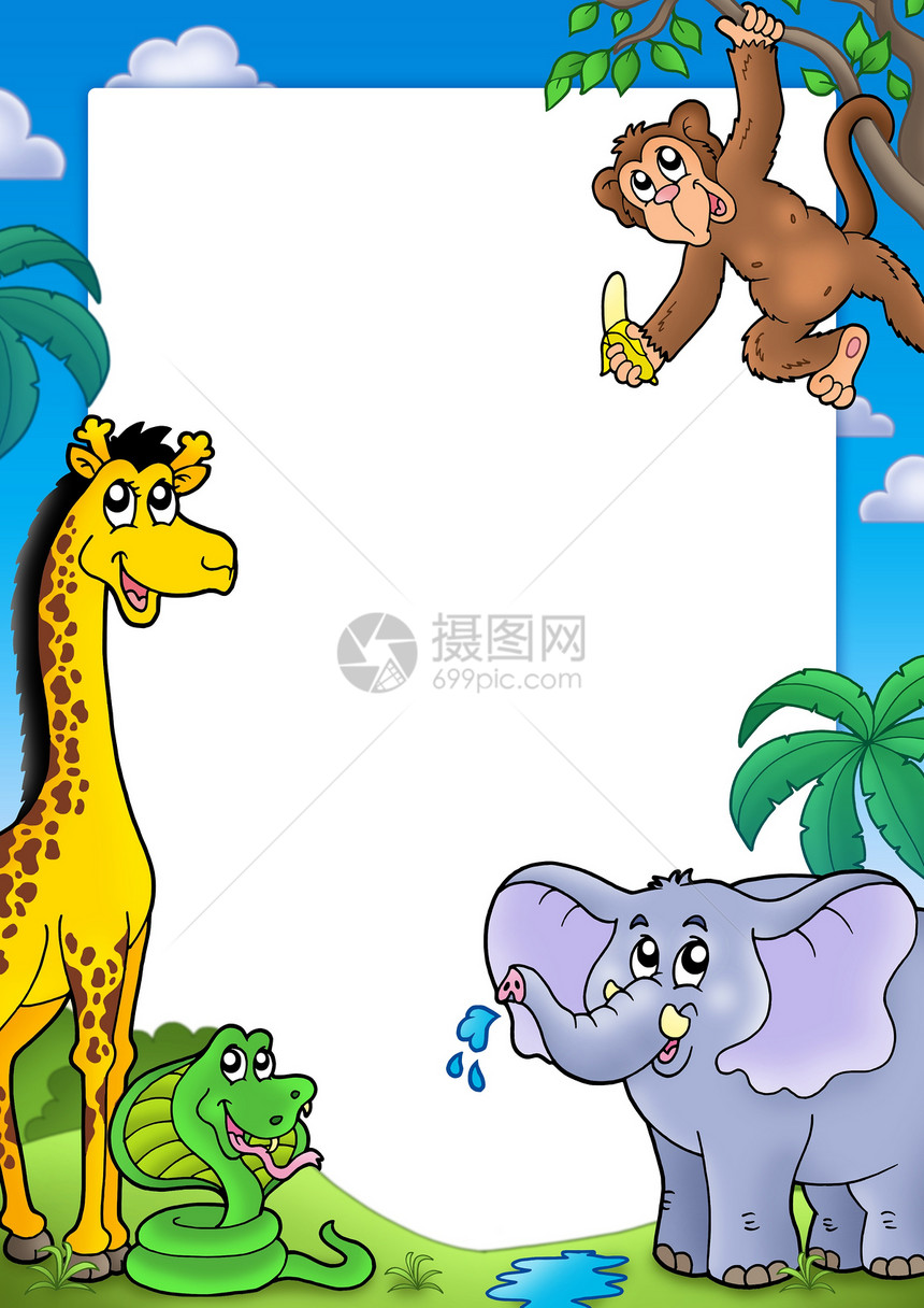 各种非洲动物的框架框架图片