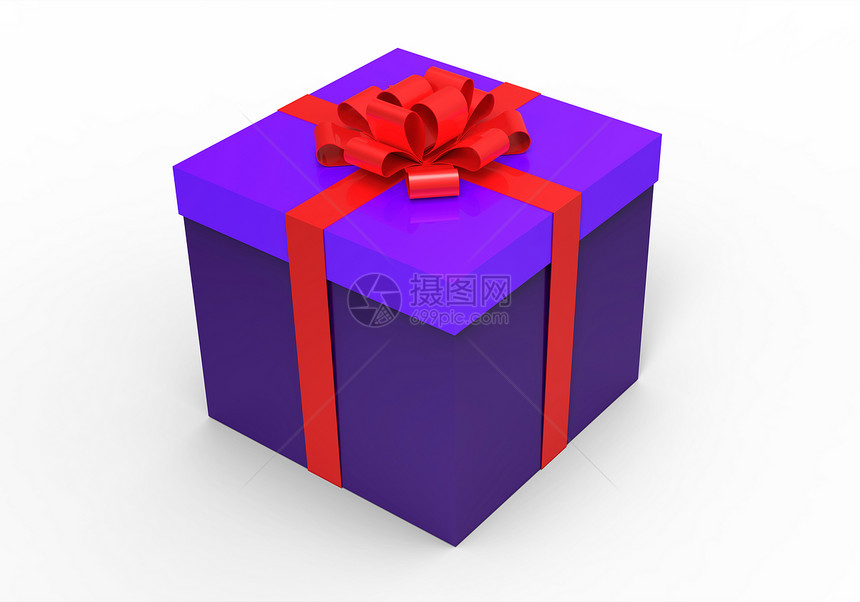 礼品盒蓝色庆典展示红色派对纪念日周年盒子白色生日图片
