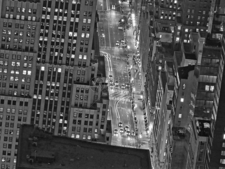 纽约市夜景之夜地标日出帝国商业生活城市办公室反射建筑市中心图片