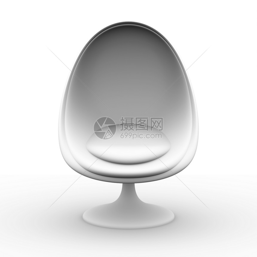 鸡蛋主席软垫皮革椅子座位扶手椅蛋椅白色家具图片
