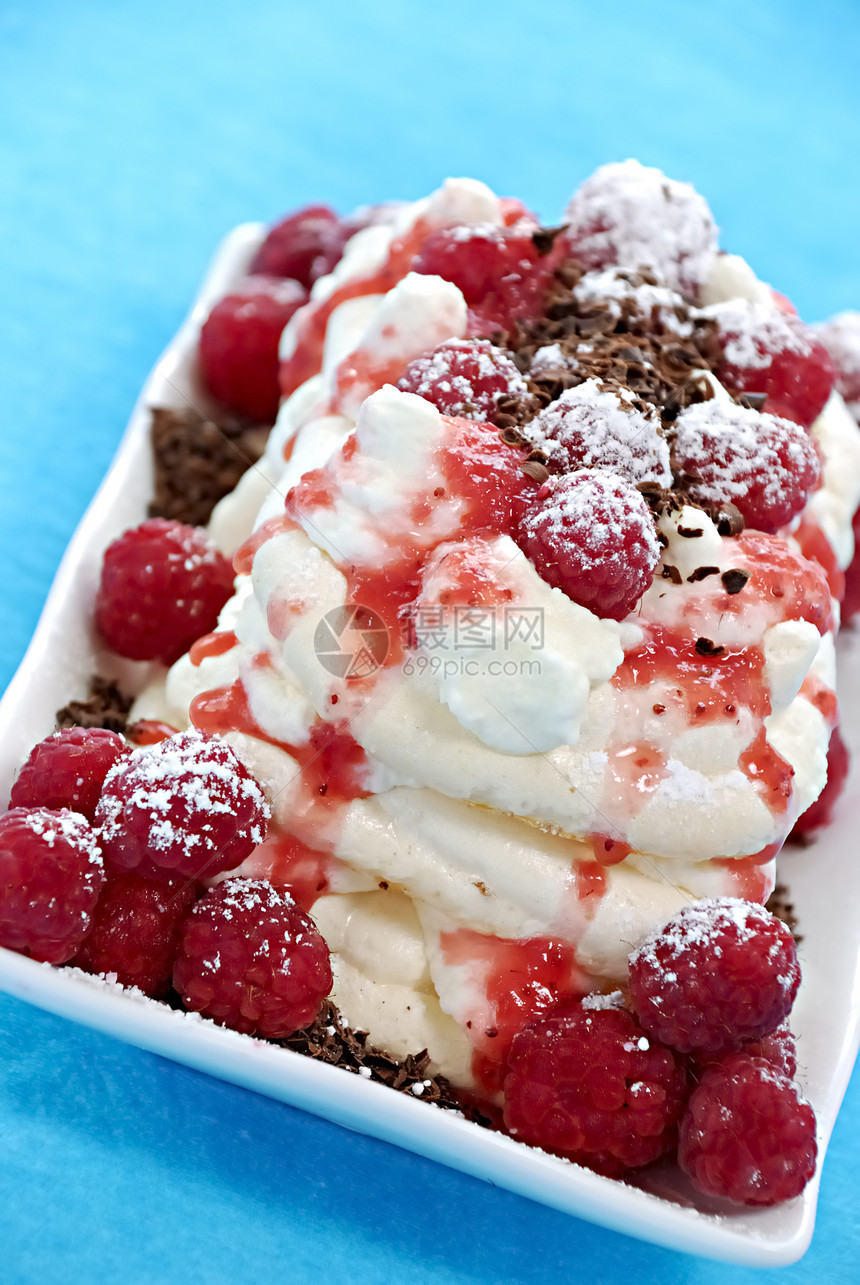 草莓巴夫洛娃覆盆子酥皮饮食蛋白蛋糕奶油巧克力水果浆果图片