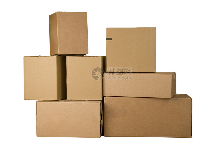 堆叠的棕色纸板盒办公室货运仓库店铺财产标签库存贮存车厢包装图片