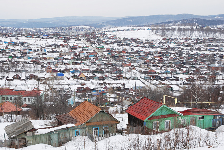 冬天的俄罗斯村图片