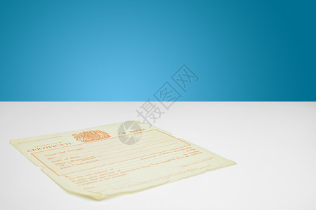 联合王国出生证明书 英国出生证证书空白新生活类型身份证明安全摄影水平空间背景