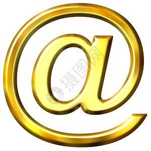 3D 金色电子邮件符号背景图片