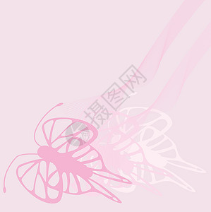 蝴蝶女孩设计粉色动物昆虫装饰品丝带卡片动机艺术品绘画生物背景图片