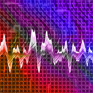 数字图形均衡器光谱音乐社论插图波浪状像素化电子网络频率广告背景图片