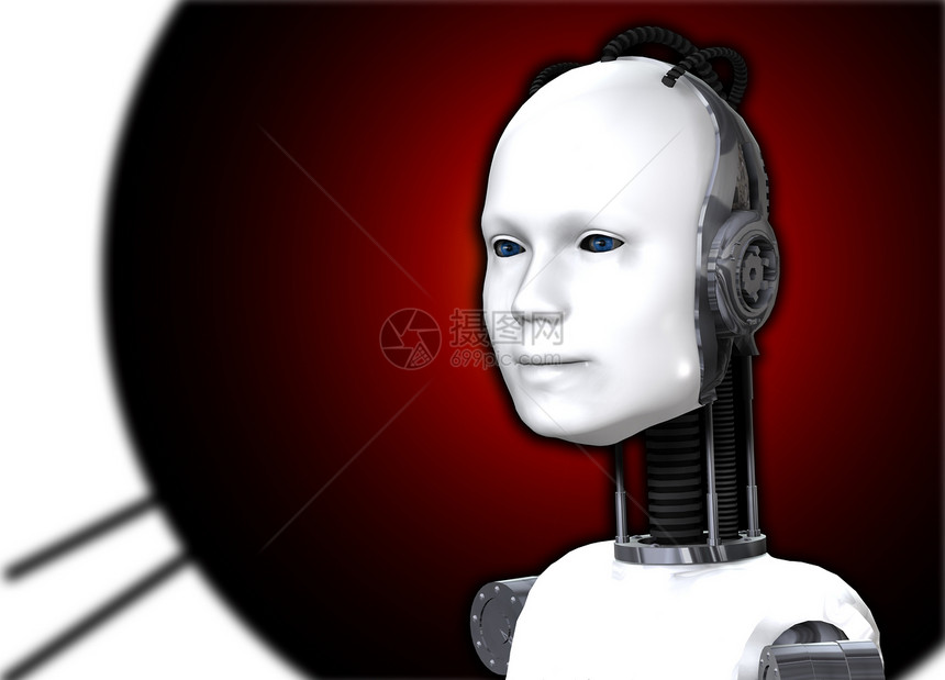 女机器人情绪化自动机机器女性鼻子女士机械技术情感图片