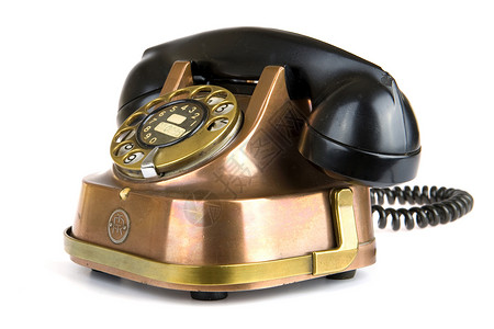 电话黑色技术办公室耳机按钮讲话拨号金子古董胶木背景图片