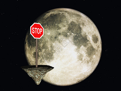 停止月亮小行星警告插图宇宙红色流星背景图片