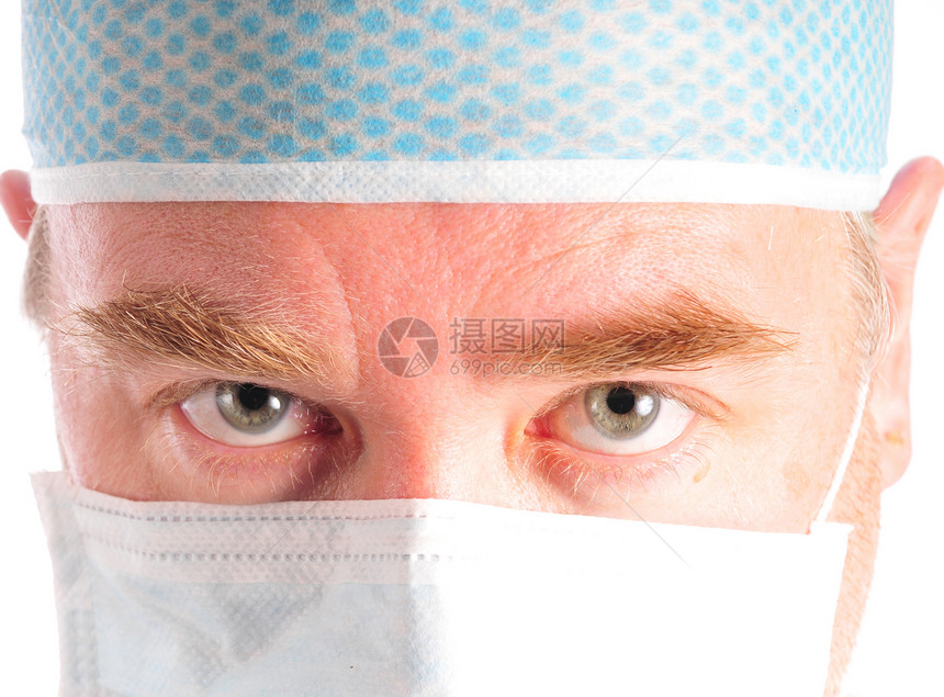 医生或医务工作者外科帽子男人医疗面具病菌护士手术男性眼睛图片