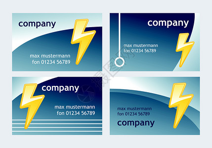 闪光闪电卡片公司电气电压危险商业活力插图蓝色背景图片