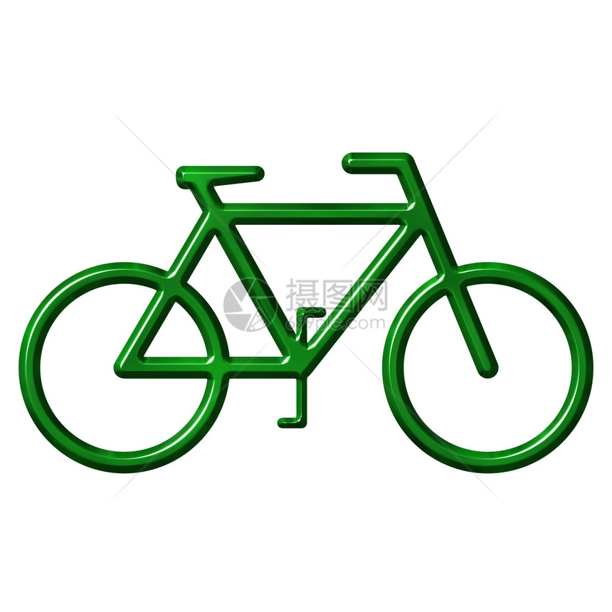 3D 自行车反射竞技运动踏板车辆生态娱乐绿色斜角运输图片
