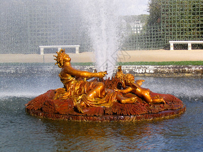 凡尔赛喷泉花园池塘背景图片