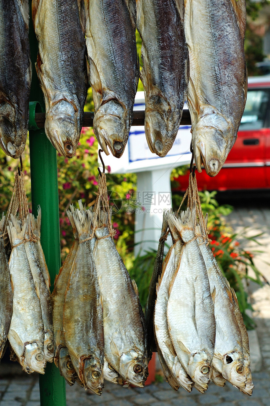 干鱼饮食店铺旅行食品盐渍情调市场销售海鲜赞成图片
