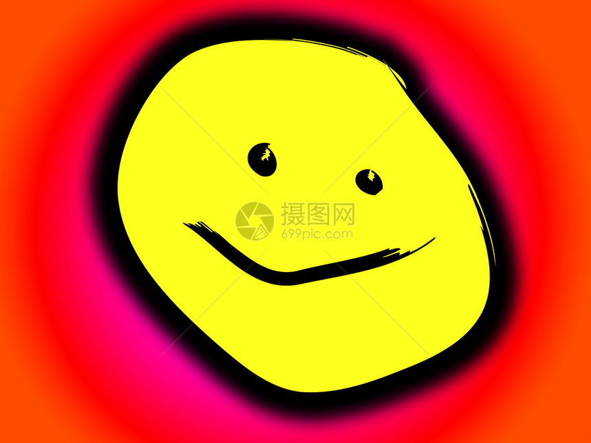 黄色卡通脸孔快乐幸福喜悦眼睛插图微笑乐趣图片