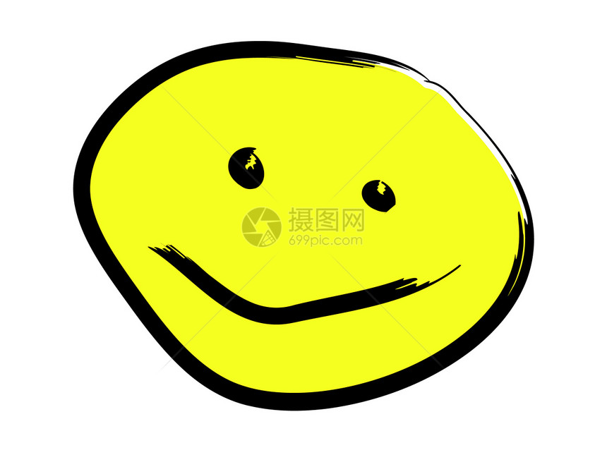 黄色卡通脸孔快乐微笑眼睛乐趣插图喜悦幸福图片