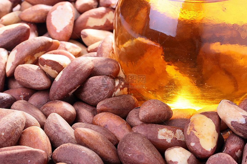 巴西坚果黄色瓶子水果销售玻璃养分烹饪食物小吃棕色图片