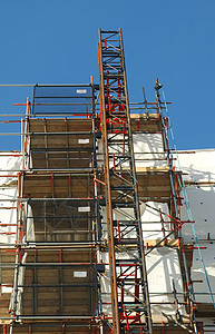 脚架脚手架金属危险两极安全梯子工业建筑物背景图片