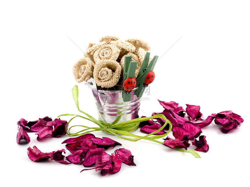 手工制作的花朵和粉红色陶瓷图片