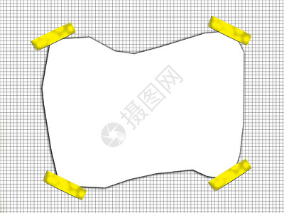 带磁带的非正常空白空间纸长方形笔记纸风俗矩形笔记白色胶带背景图片
